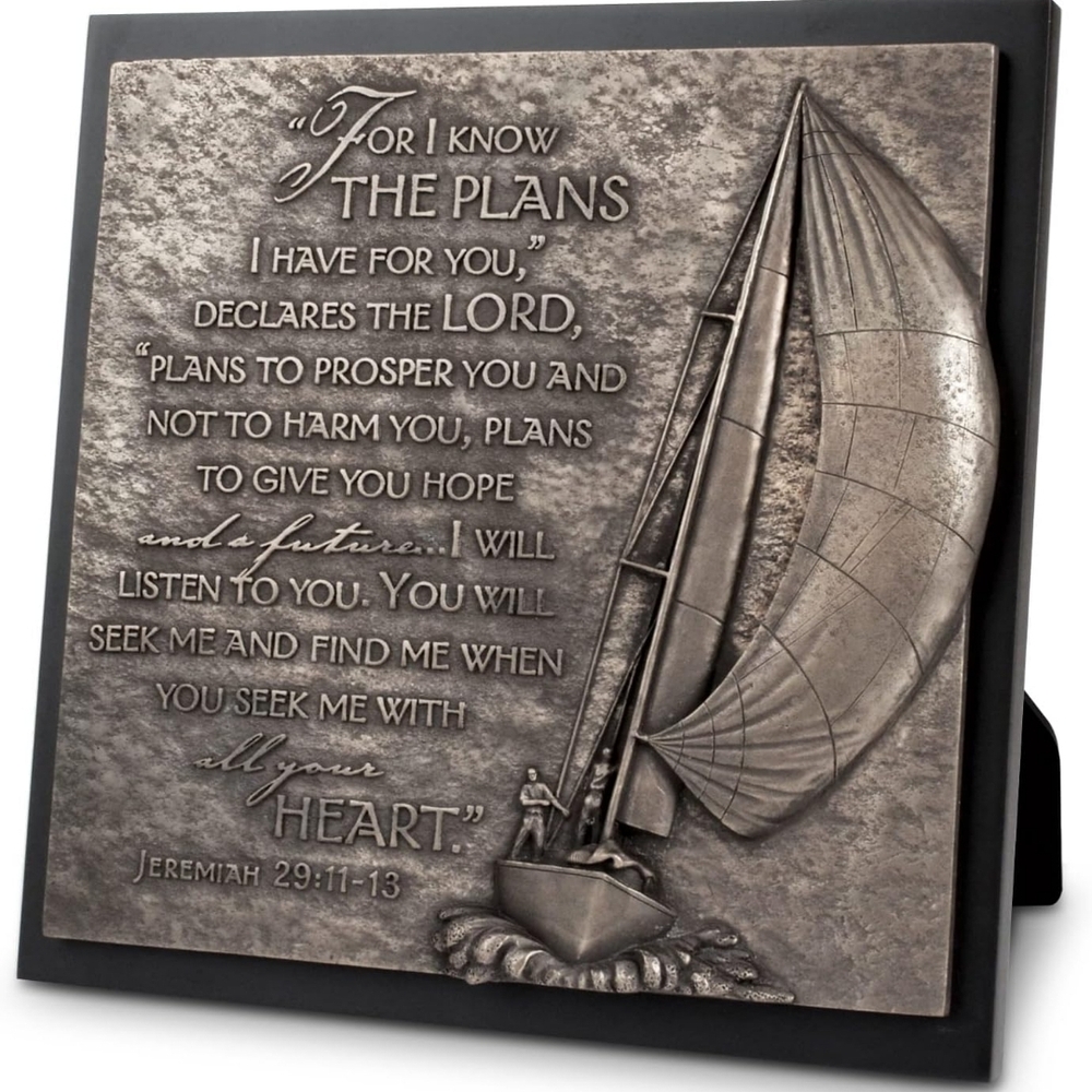 Inspirational Bronze Sailboat Wall Plaque